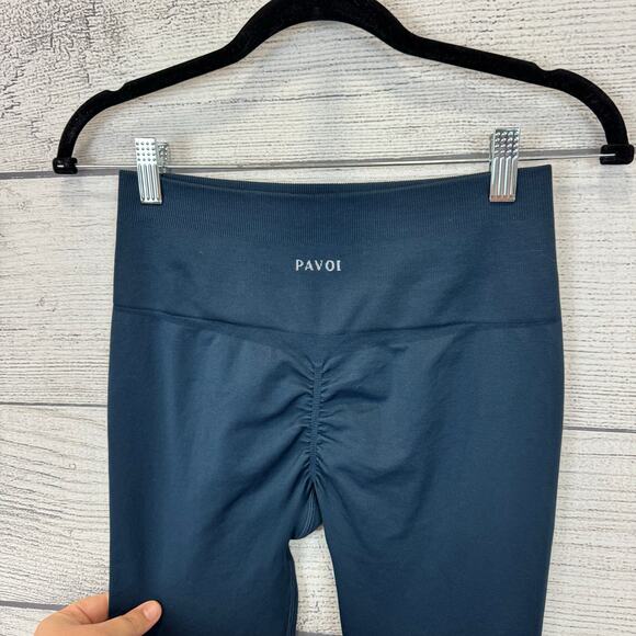 Pavoi Women's Deep Teal Blue Active Leggings Size Medium - Picture 4 of 6